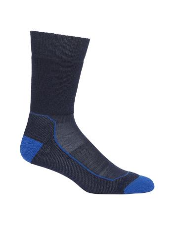 Men's Icebreaker Merino Hike+ Medium Crew Socks Midnight Navy | CA 1922XYUF